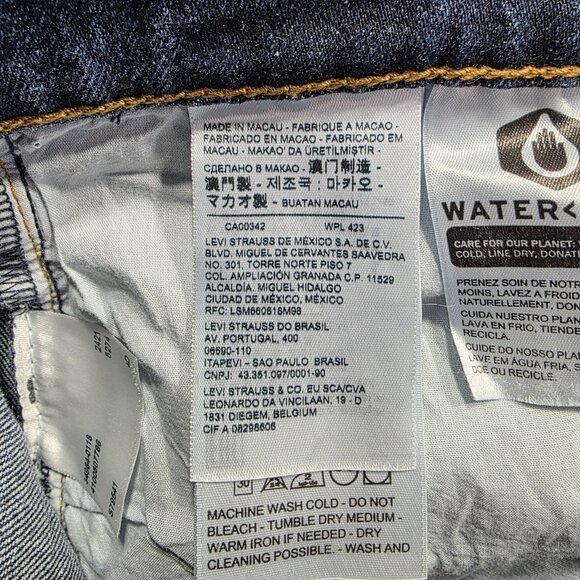 Levis Wedgie Straight Jeans Womens 29x28 Button Fly Raw Hem Denim - Picture 10 of 12